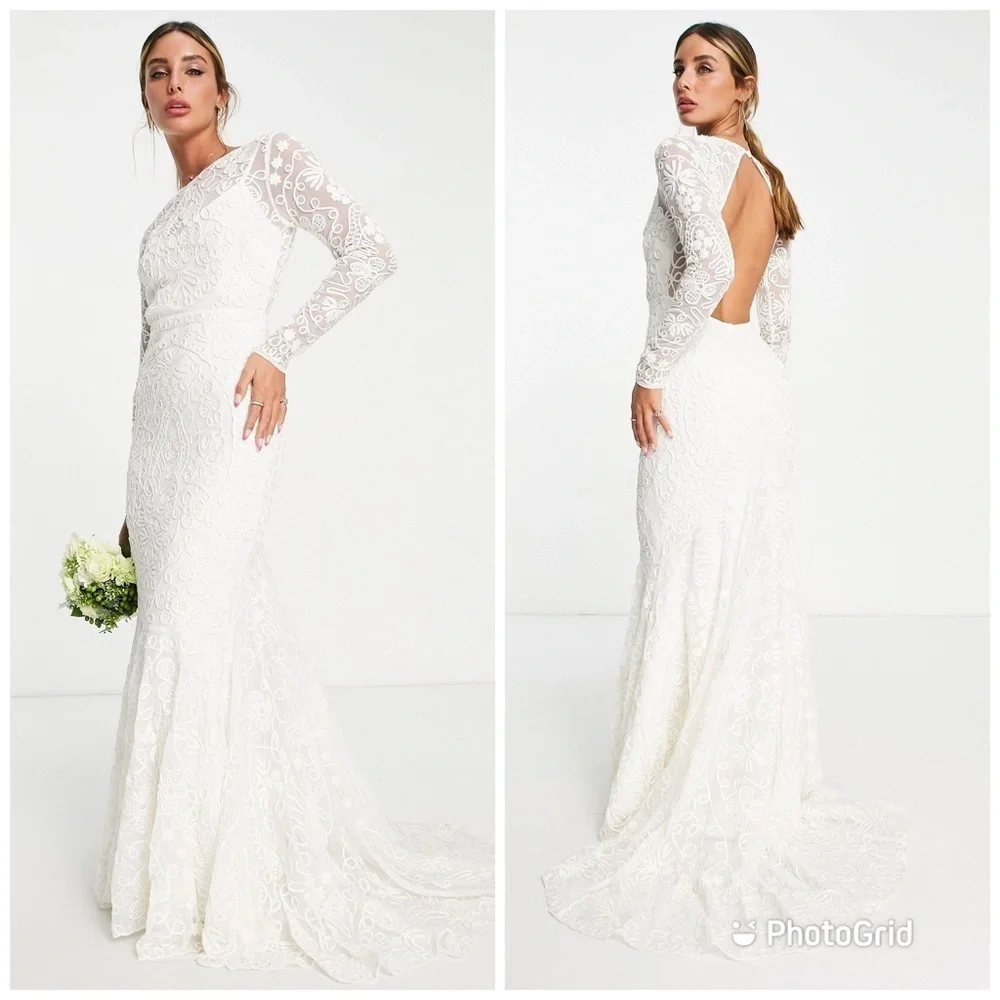 cornelli lace wedding dress Dramatic Cornelli Lace Wedding Dresses Long Sleeve